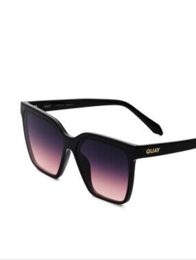 Quay Australia Level Up 60MM Sunglasses- Black/Pink